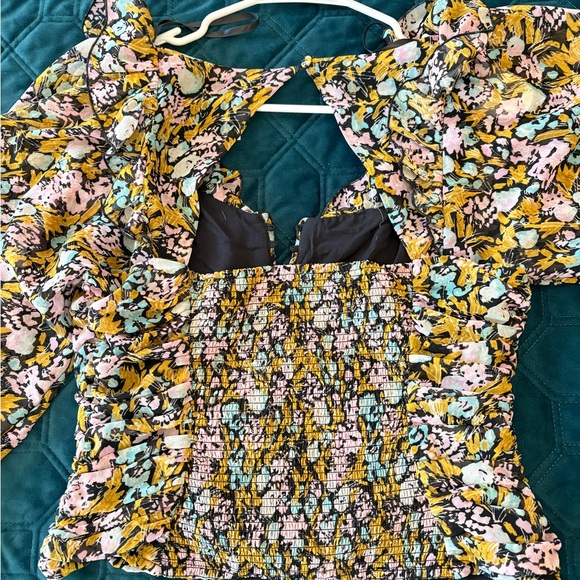 Free People Floral Blouse - Yellow and Pink - Picture 3 of 4